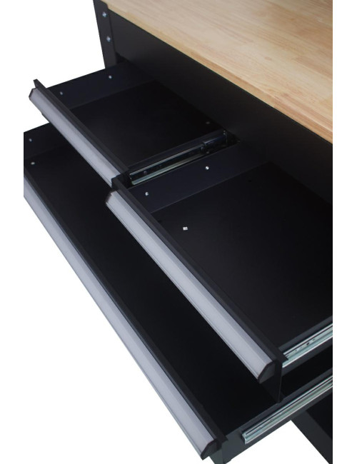 NUTOOL STÓŁ WARSZTATOWY 1145x635x1585mm BLAT SKLEJKA Z POSZYCIEM BLACHY OCYNK 1mm