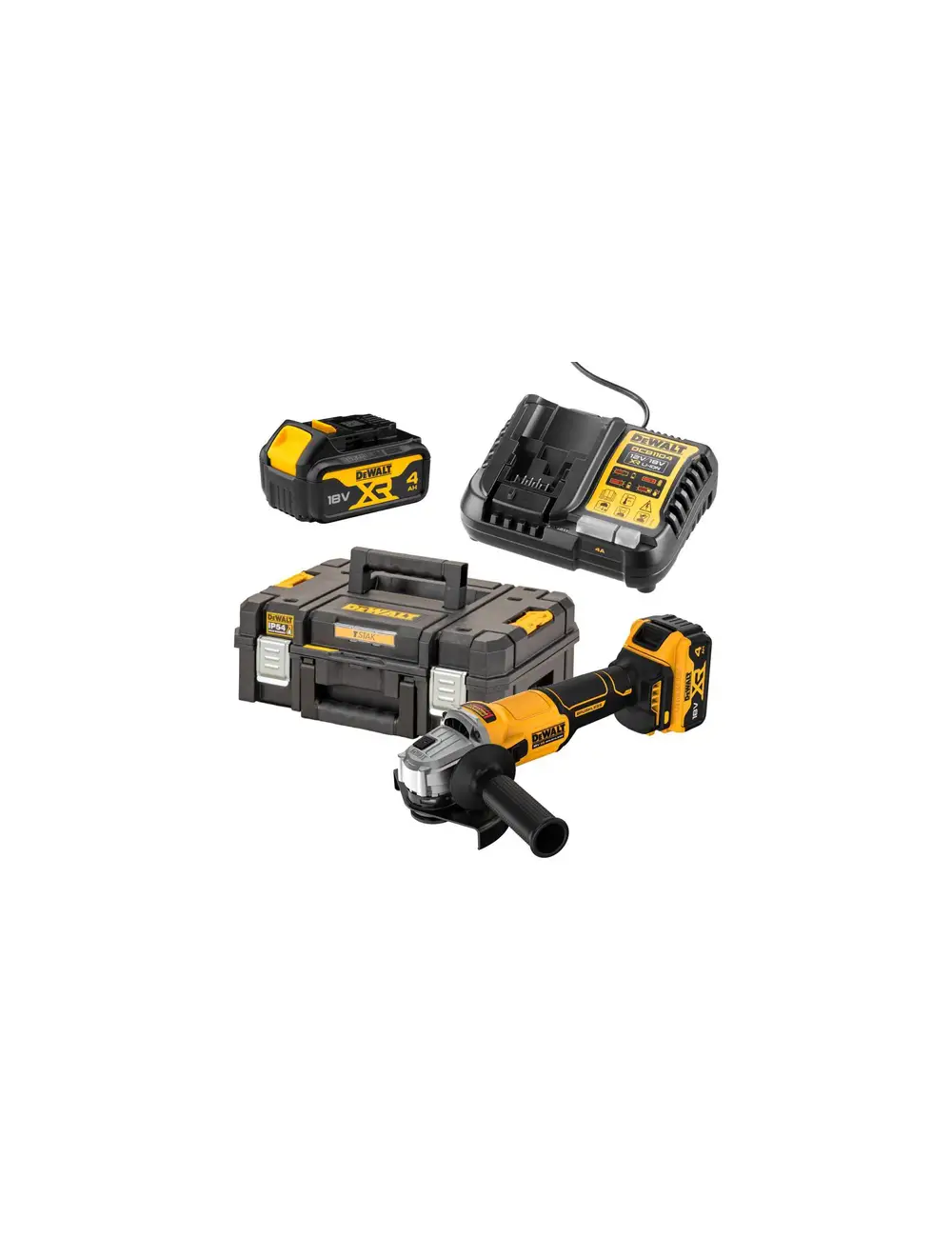 DEWALT SZLIFIERKA KĄTOWA 125mm 18V DCG407M2T 2x4,0Ah BL TSTAK