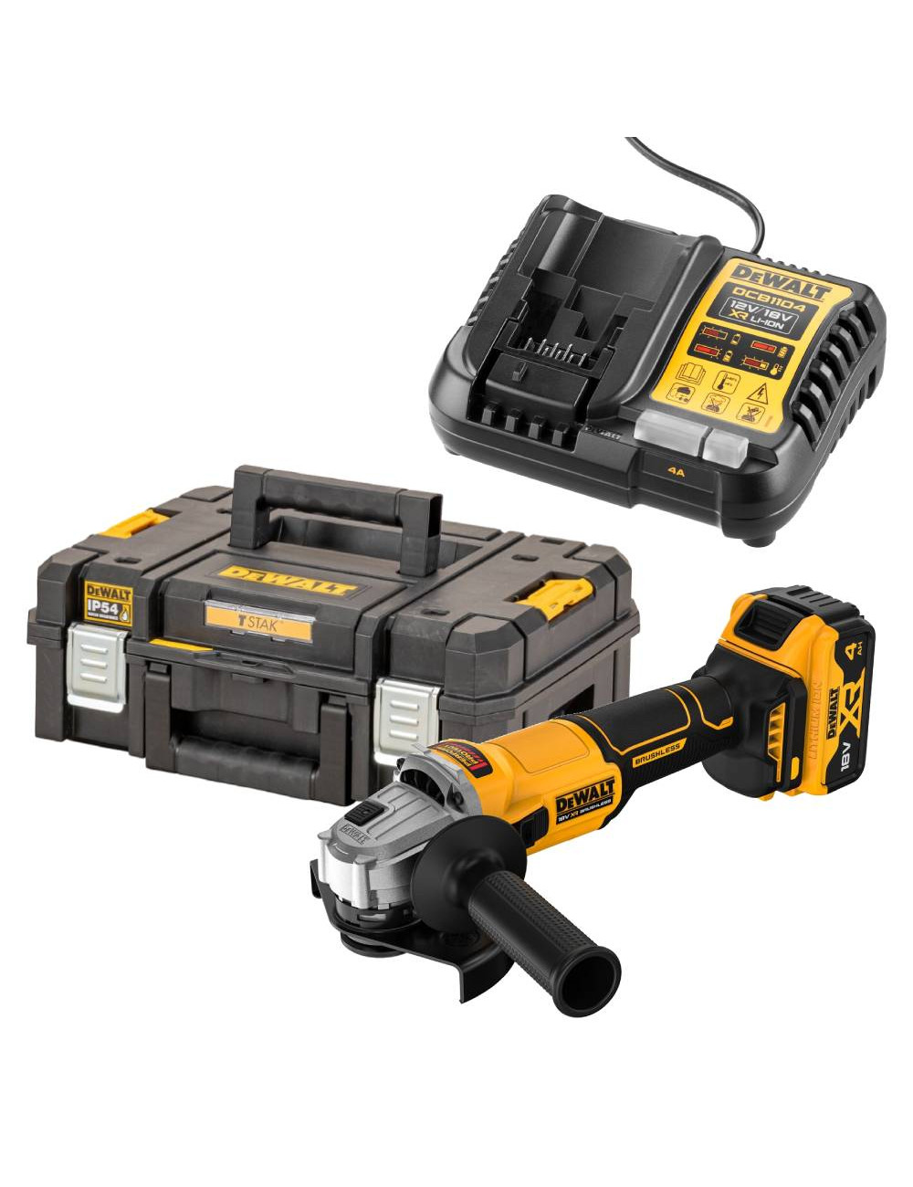 DEWALT SZLIFIERKA KĄTOWA 125mm 18V DCG407M1T 1x4,0Ah BL TSTAK