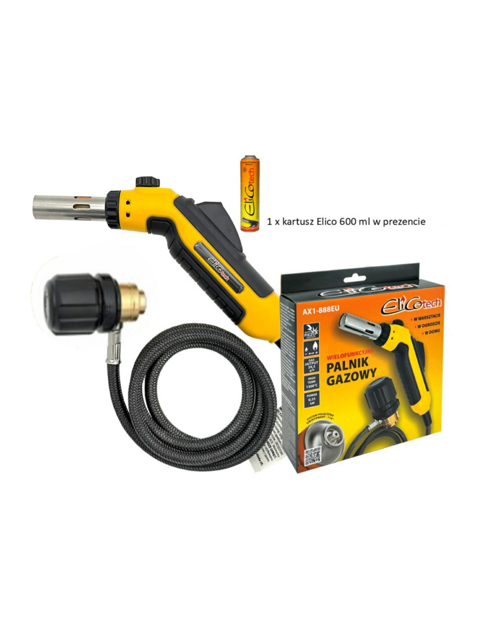 ELICO PROFITECH PALNIK GAZOWY AX1-888EU + GAZ 600ml