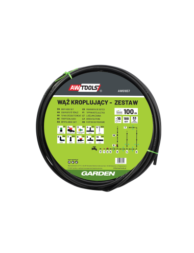 AWTOOLS WĄŻ KROPLUJĄCY ZESTAW 100m 188 ELE.