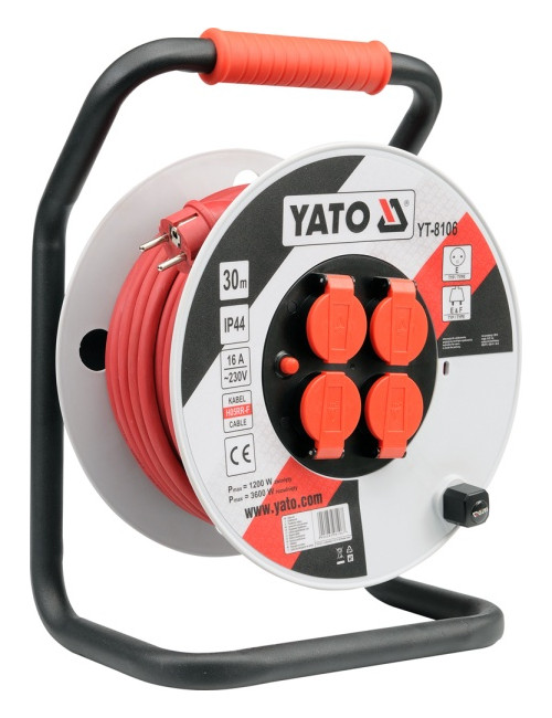YATO PRZEDŁUŻACZ PLASTIKOWY BĘBEN 30m 3x2,5mm2