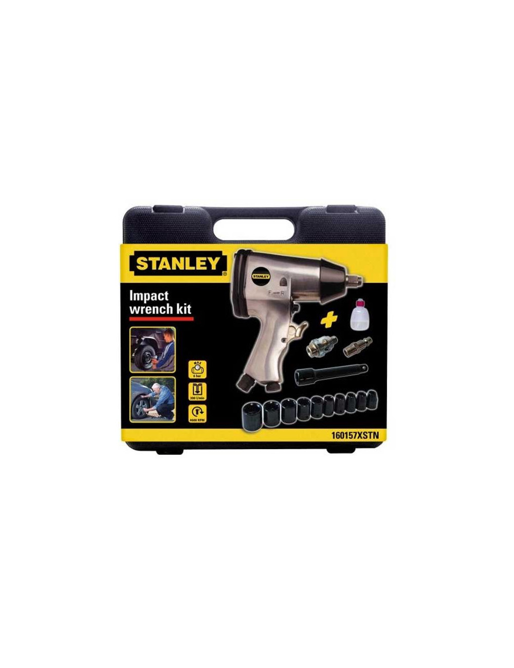 STANLEY KLUCZ UDAROWY PNEUMATYCZNY1/2" + NASADKI 10szt.