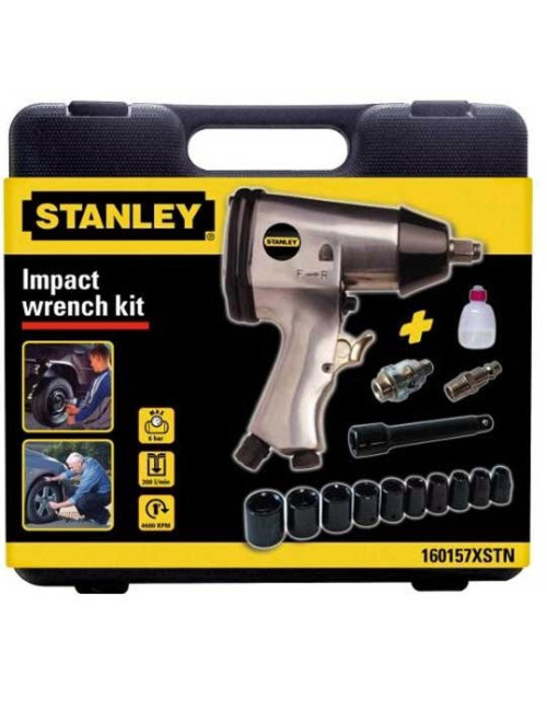 STANLEY KLUCZ UDAROWY PNEUMATYCZNY1/2" + NASADKI 10szt.