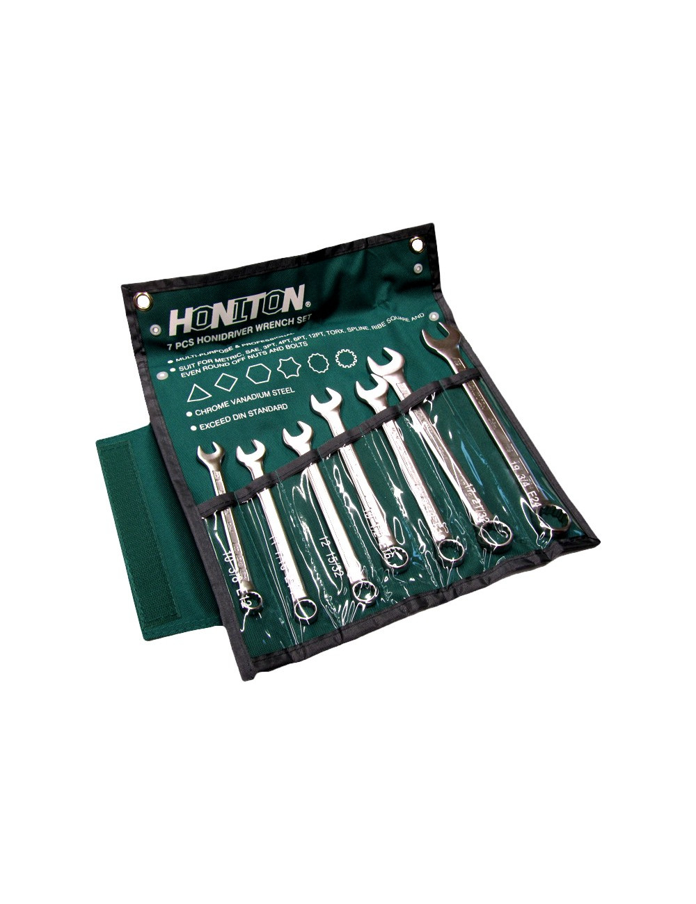 HONITON KLUCZE PŁASKO-OCZKOWE PŁACHTA 7 elem.10-19mm