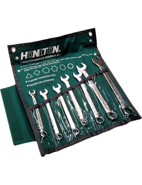 HONITON KLUCZE PŁASKO-OCZKOWE PŁACHTA 7 elem.10-19mm