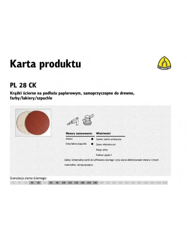 KLINGSPOR KRĄŻEK ŚCIERNY SAMOPRZYCZEPNY 125mm  PL28CK gr. 40 /50szt.