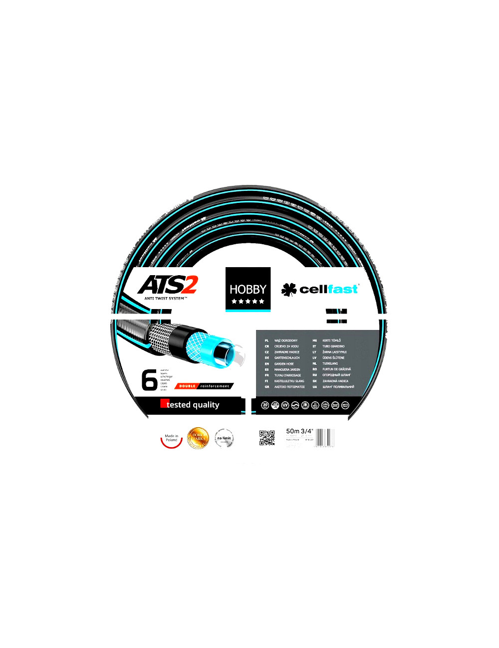 CELLFAST WĄŻ OGRODOWY HOBBY ATS2 ROZMIAR: 3/4" DŁUGOŚĆ: 50 m