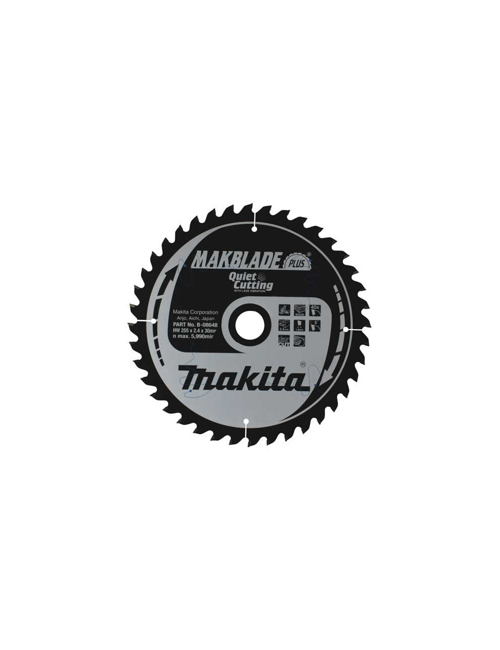 PIŁA TARCZOWA DO DREWNA 255x30mm 40-ZĘBÓW MAKBLADE B-32471