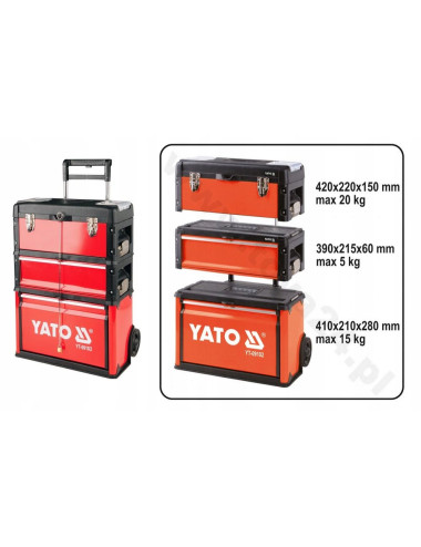 YATO WÓZEK NARZĘDZIOWY MODUŁOWY 3-CZĘŚCIOWY 09102