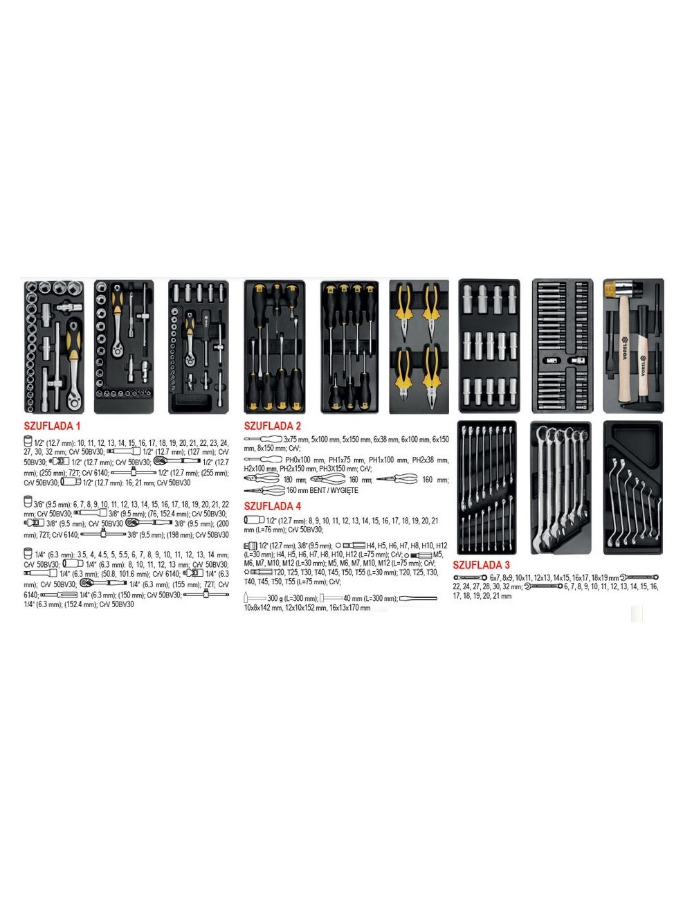 VOREL SZAFKA WARSZTATOWA 6-SZULFAD + 177szt. NARZĘDZI   58540