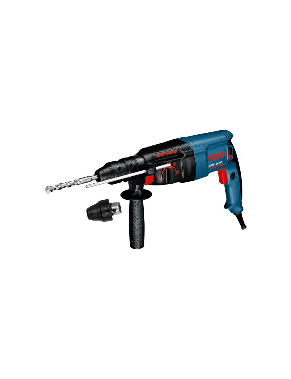 BOSCH MŁOTOWIERTARKA Z OPCJĄ KUCIA 800W 2,7J + DODATKOWY UCHWYT GBH 2-26 DFR