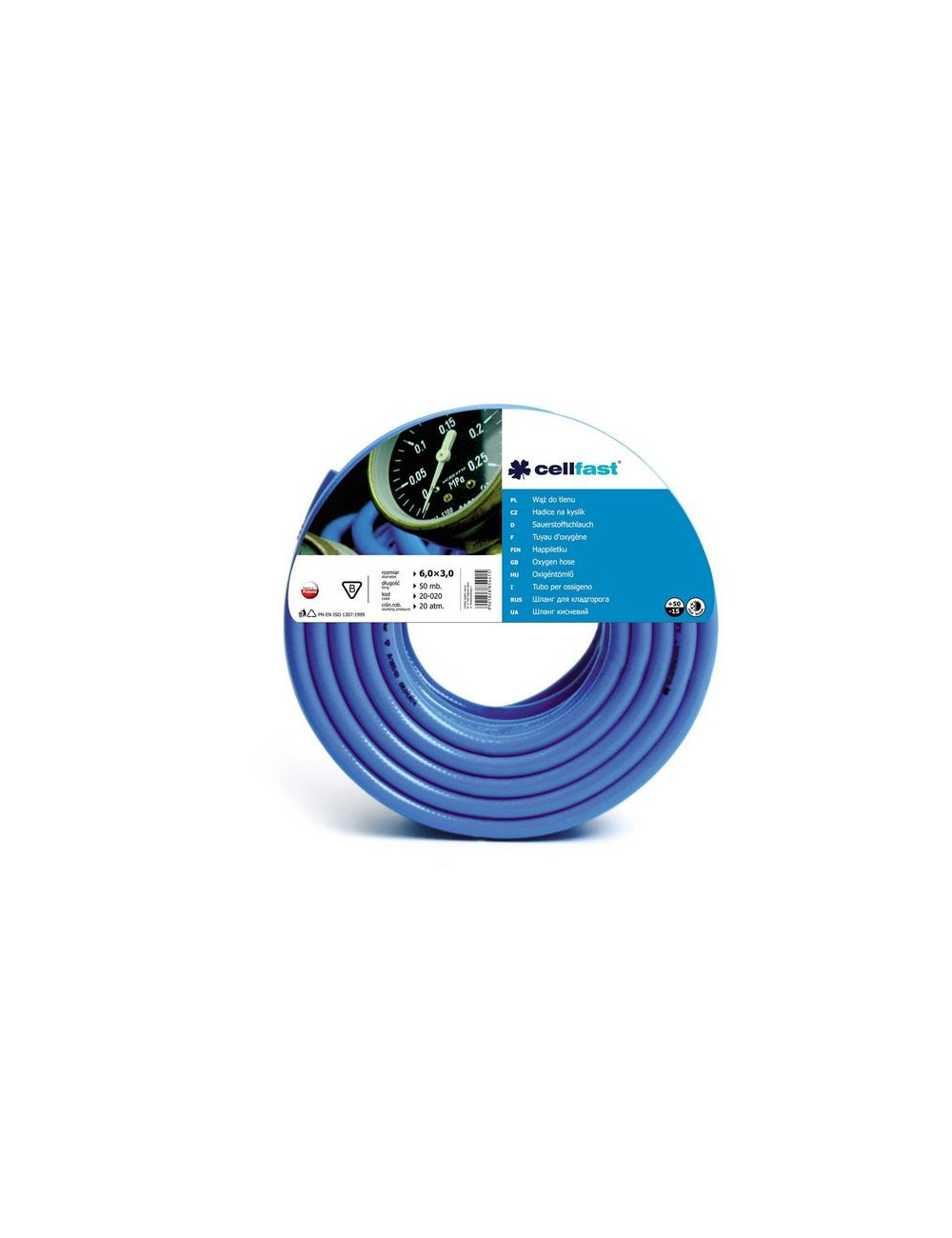CELLFAST WĄŻ DO TLENU 6,0x3,0  80mb PL