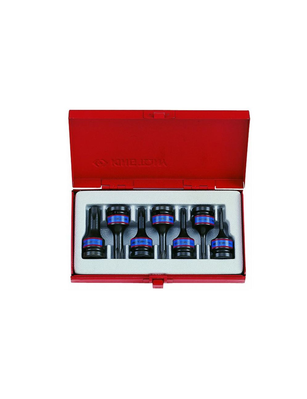 KING TONY NASADKI UDAROWE Z KOŃCÓWKĄ TORX 1/2" 7 elem. T25 - T60, KASETA