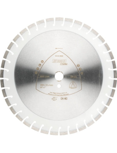 KLINGSPOR TARCZA DIAMENTOWA SEGMENTOWA 350mm x 3,0mm x 25,4mm SUPRA DT600U, BETON ZBROJONY