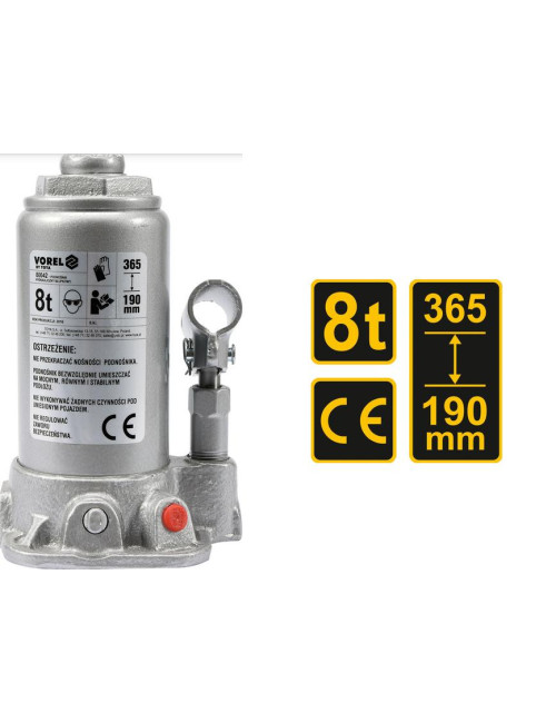 VOREL DŹWIGNIK TŁOKOWY HYDRAULICZNY 8T 190-365mm   80042