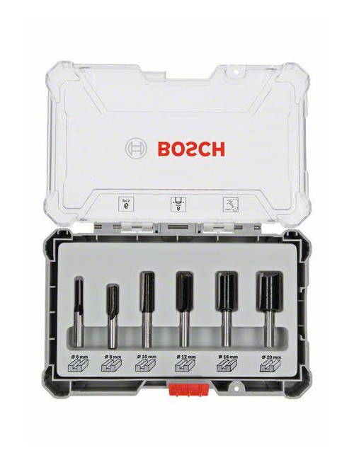 BOSCH ZESTAW FREZÓW PROSTYCH 6szt. UCHWYT 8mm