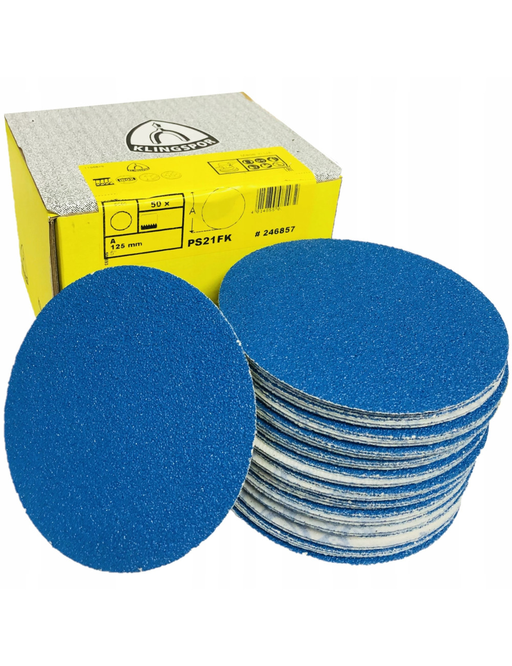 KLINGSPOR KRĄŻEK ŚCIERNY SAMOPRZYCZEPNY 150mm  PS21FK gr.120 /50szt.