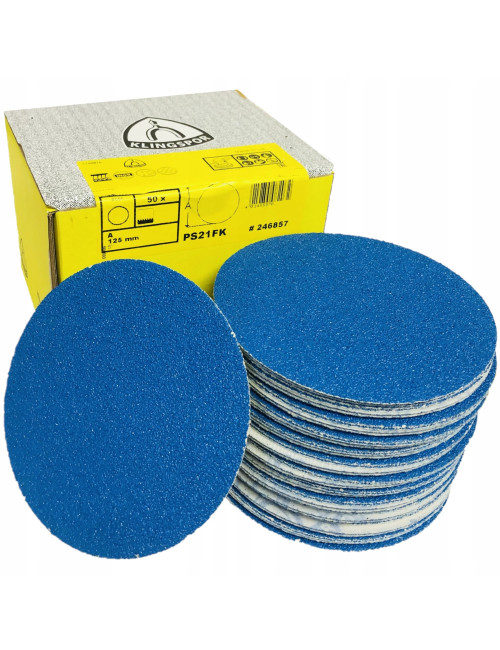 KLINGSPOR KRĄŻEK ŚCIERNY SAMOPRZYCZEPNY 150mm  PS21FK gr.120 /50szt.