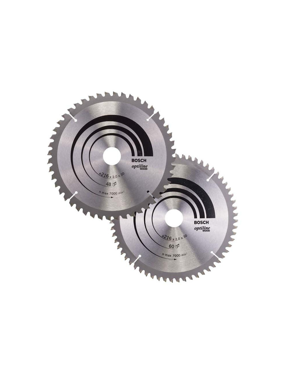 BOSCH PIŁA TARCZOWA DWUPAK OPTILINE WOOD 216x2,0/1,4x30x48z + MULTI MATERIAL 216x2,5/1,8x30x80z