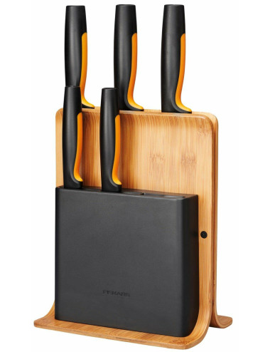 FISKARS ZESTAW 5 NOŻY W BLOKU BAMBUSOWYM  FUNCTIONAL FORM