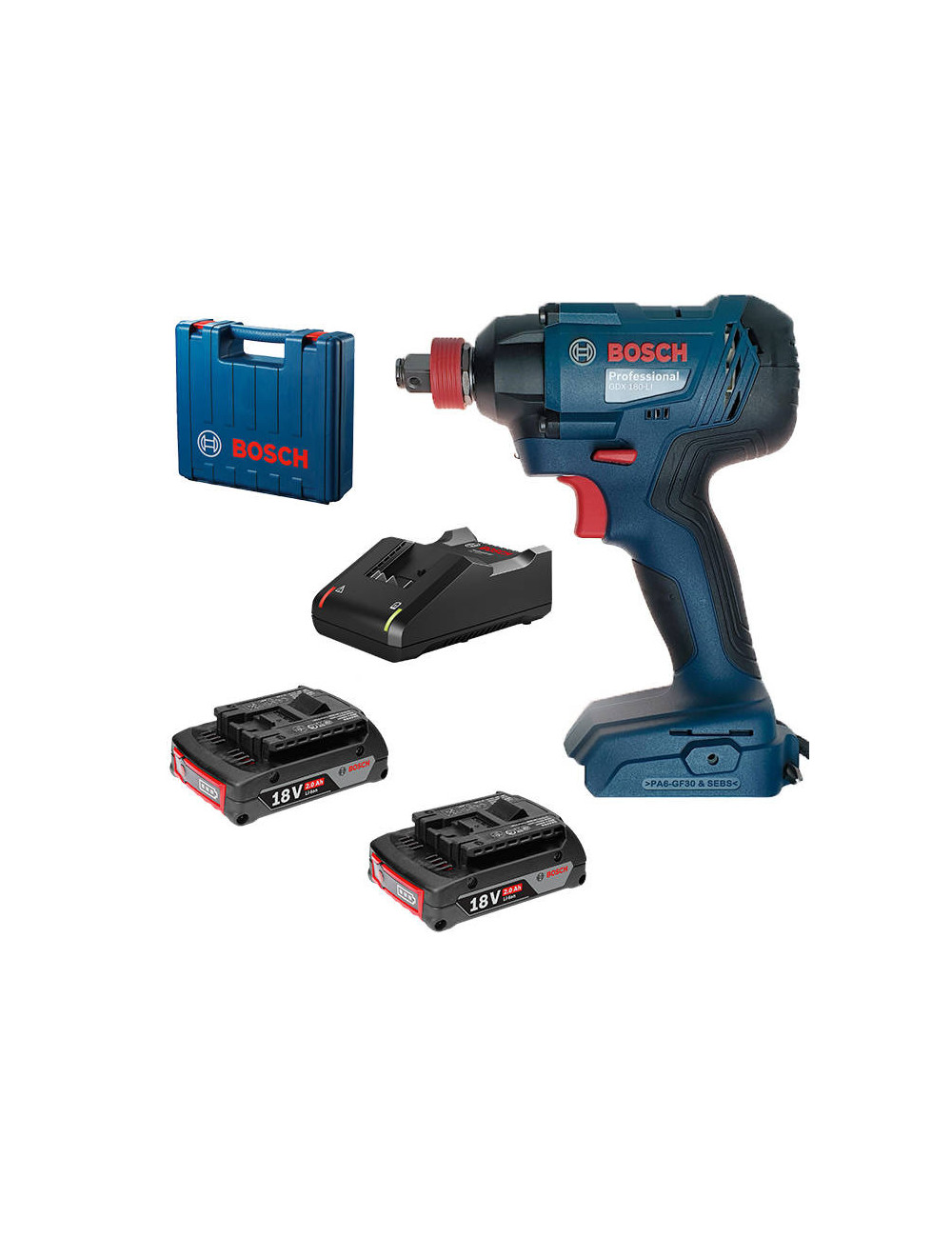 BOSCH KLUCZ UDAROWY 18V 1/2" / HEX 1/4" 180Nm 2x2,0Ah GDX 180-LI