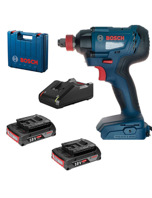 BOSCH KLUCZ UDAROWY 18V 1/2" / HEX 1/4" 180Nm 2x2,0Ah GDX 180-LI