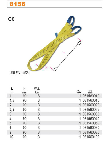 BETA ZAWIESIE PASOWE 3000KG 8m 8156