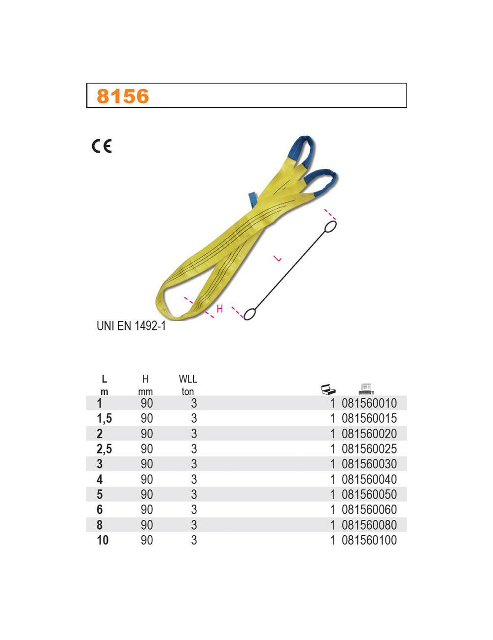 BETA ZAWIESIE PASOWE 3000KG 8m 8156