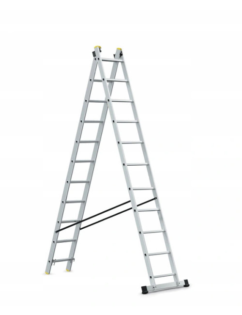 AWTOOLS DRABINA ALUMINIOWA 2x11 150KG WIELOFUNKCYJNA 2-CZĘŚCIOWA