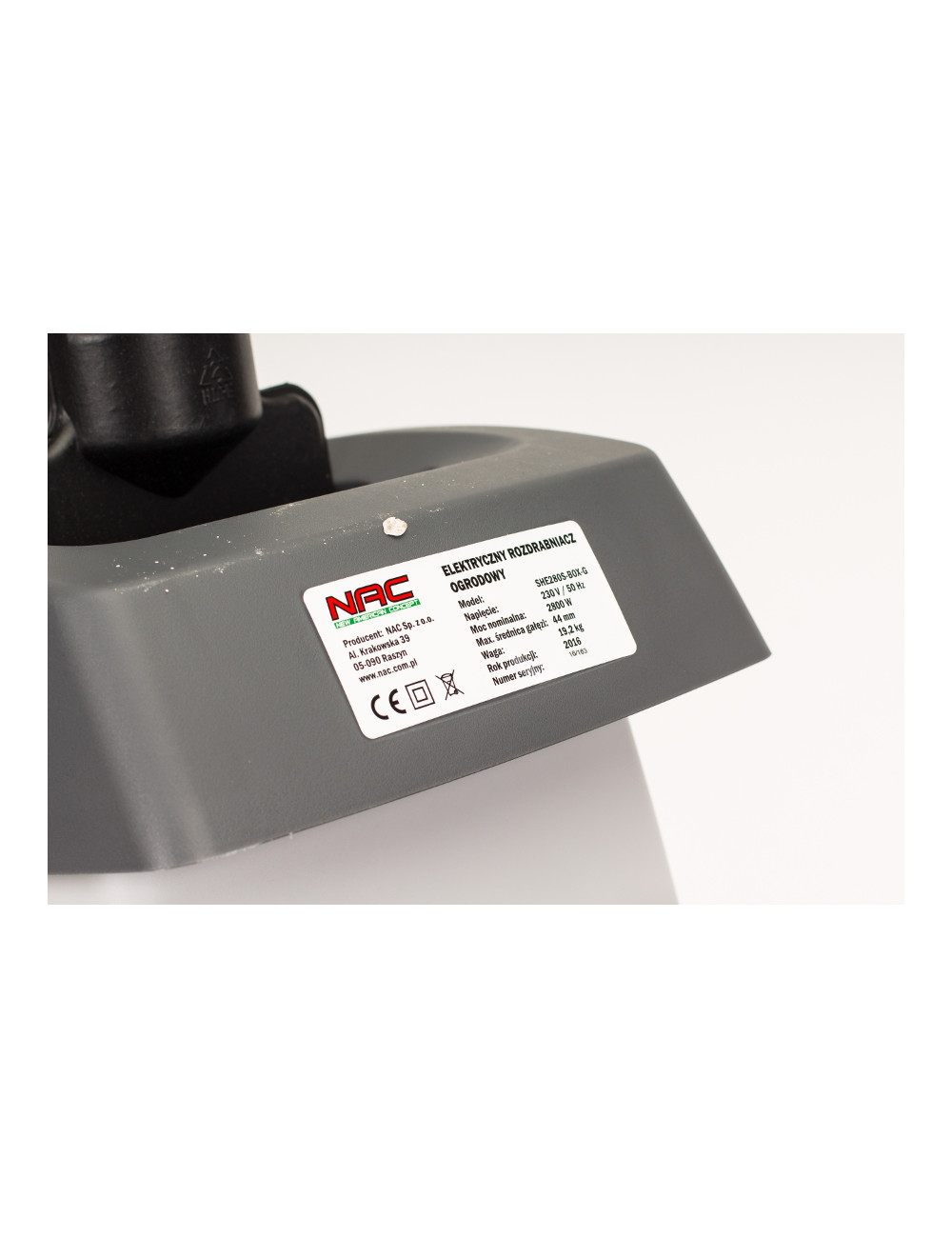 ROZDRABNIACZ GAŁĘZI 2800W 44mm, FREZ TNĄCY, SHE280S-BOX-G