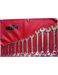 KUŹNIA KLUCZE PŁASKO-OCZKOWE KOMPLET  9 elem. 8-24mm Cr-V RWPn