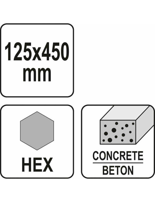 YATO DŁUTO ŁOPATKA HEX 125mm DO BETONU I ASFALTU