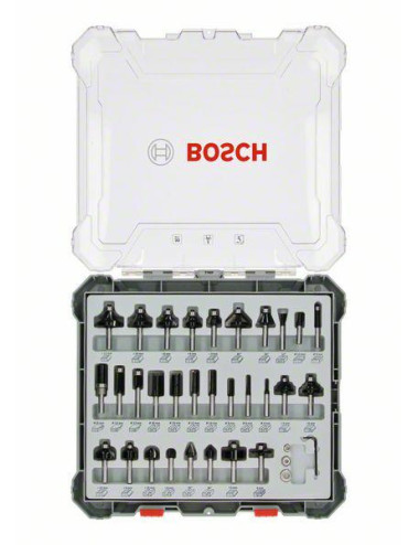 BOSCH ZESTAW FREZÓW 30szt. UCHWYT 8mm