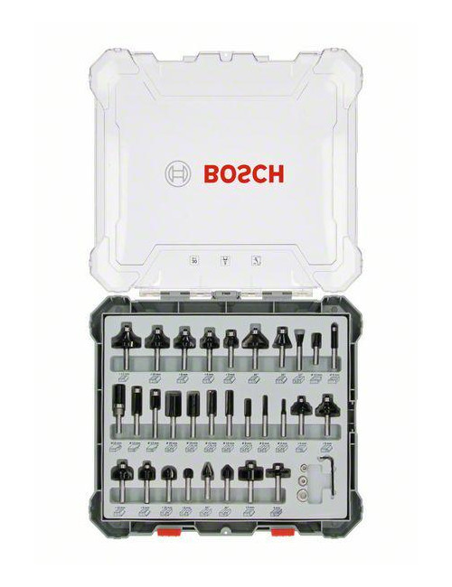 BOSCH ZESTAW FREZÓW 30szt. UCHWYT 8mm