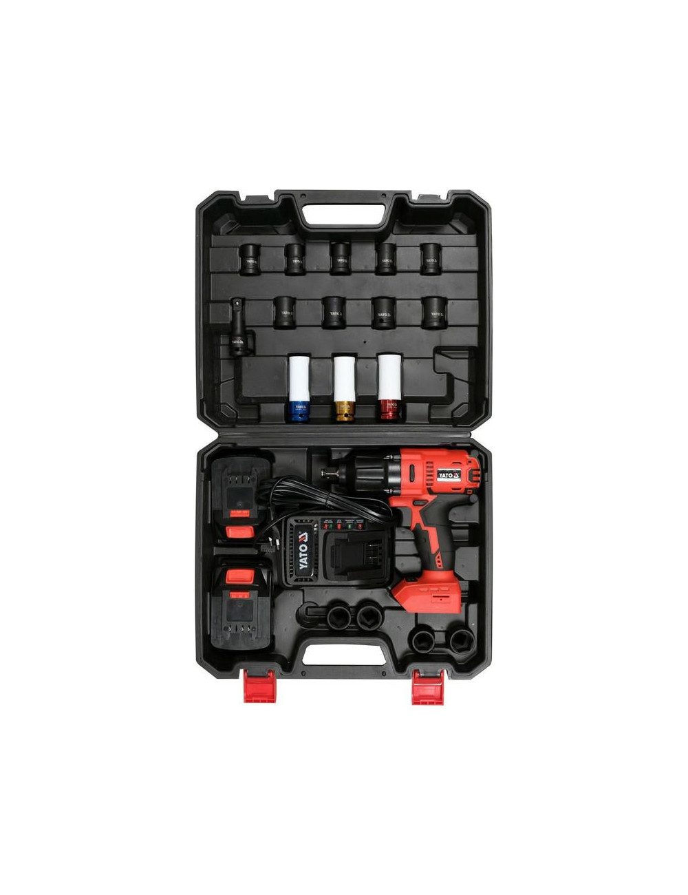 YATO KLUCZ UDAROWY 18V LI-ION 1/2" 2x3,0Ah /ZESTAW 21elementów