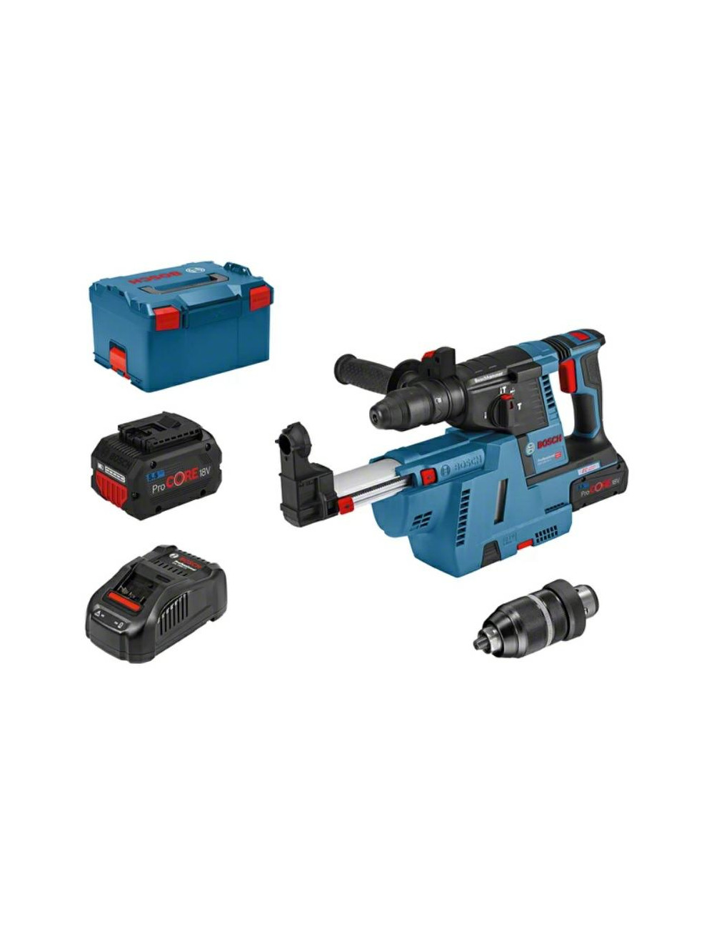 BOSCH MŁOTOWIERTARKA Z OPCJĄ KUCIA 18V 2x5,5 Ah PROCORE GBH 18V-26 F