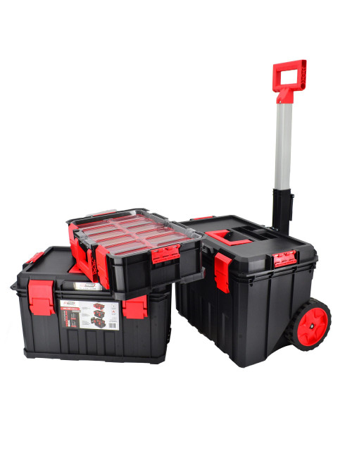 AWTOOLS SKRZYNKA NARZĘDZIOWA MODUŁOWA MODULAR BOX ZESTAW 4W1 530x355x825mm