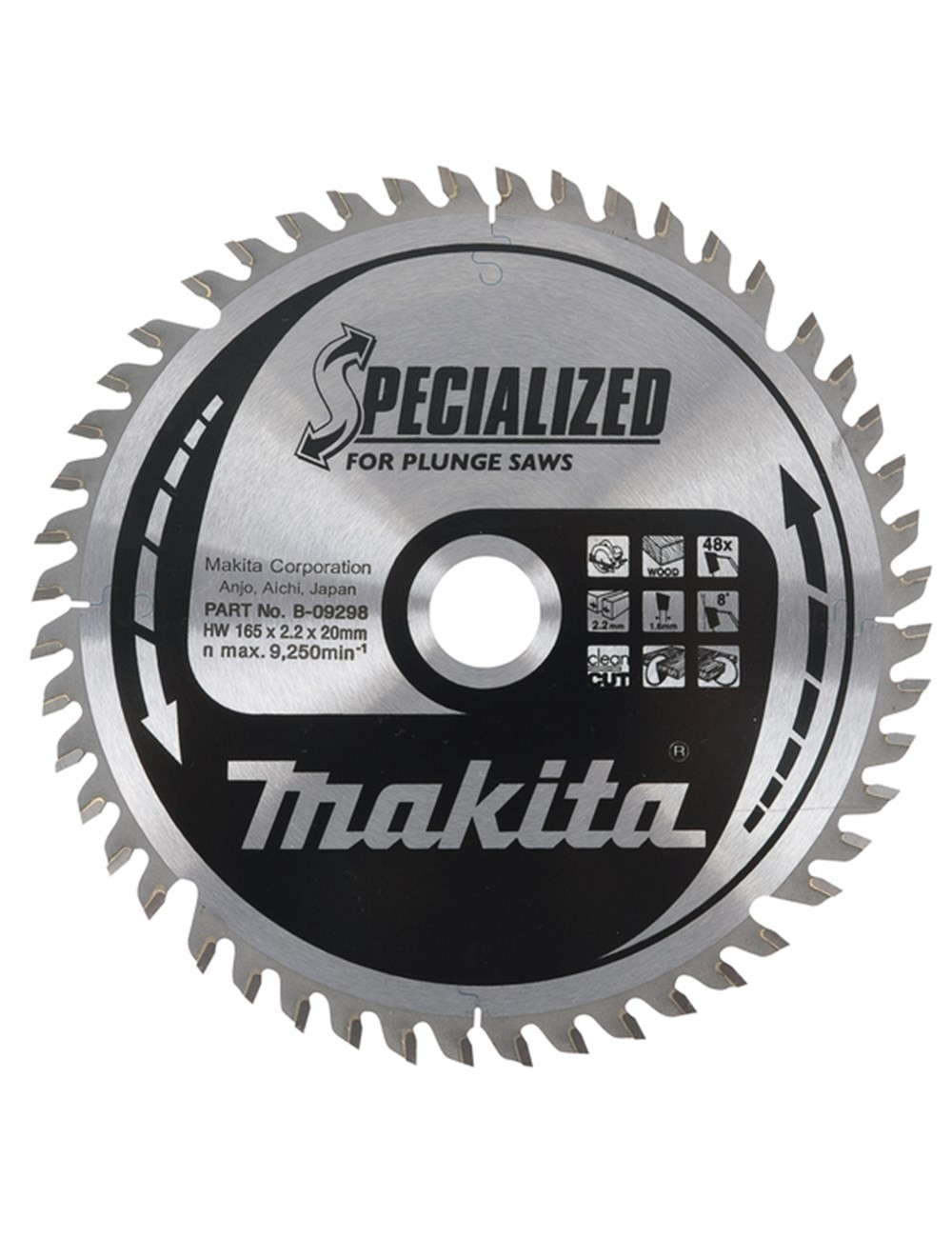 TARCZA TNĄCA 165 x 2,2 x 20mm 48-ZĘBÓW, DO ZAGŁĘBIARKI SP6000