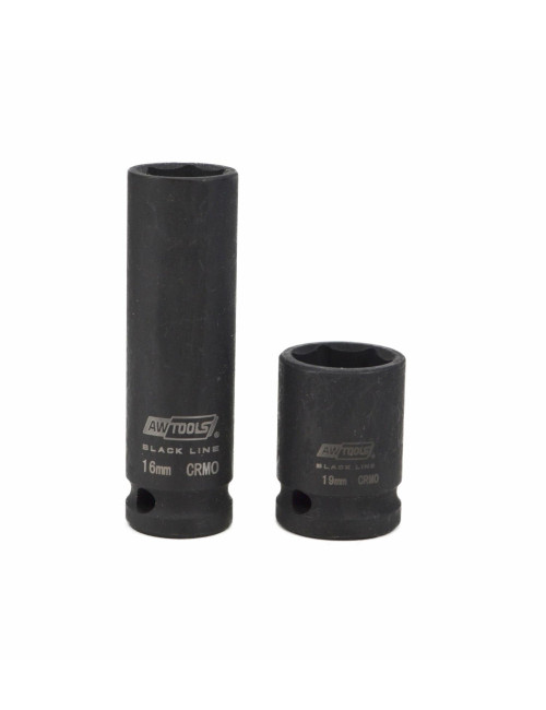 AWTOOLS  ZESTAW NASADEK UDAROWYCH KRÓTKICH I DŁUGICH 1/2" 20cz. BLACK LINE