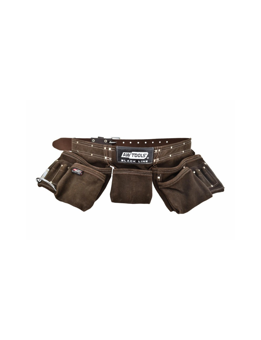 AWTOOLS PAS MONTERSKI PROFESJONALNY 11 KIESZENI PASEK SKÓRZANY BLACK LINE