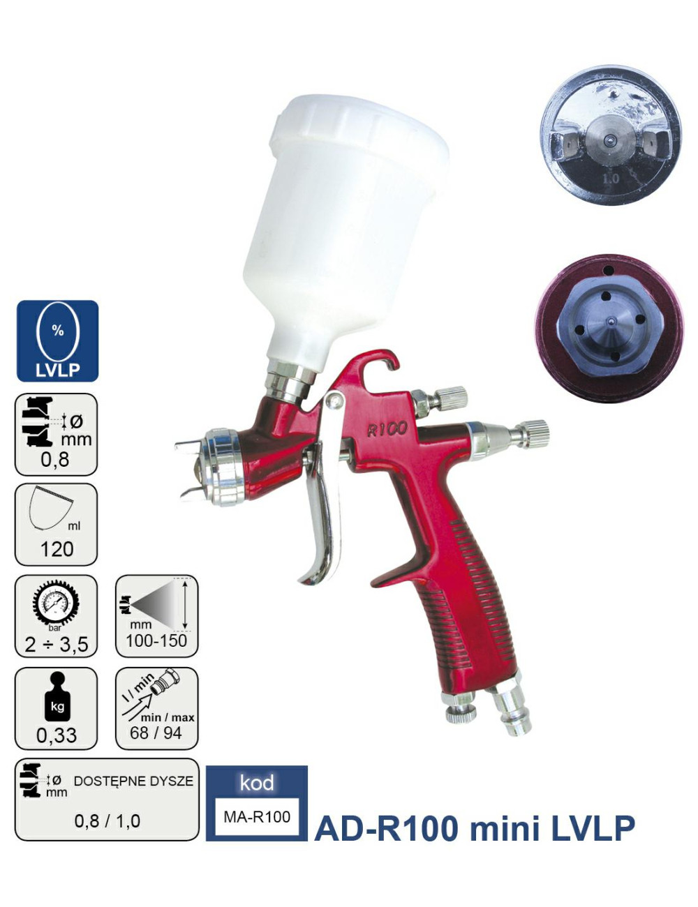 ADLER PISTOLET LAKIERNICZY LVLP 1.0mm