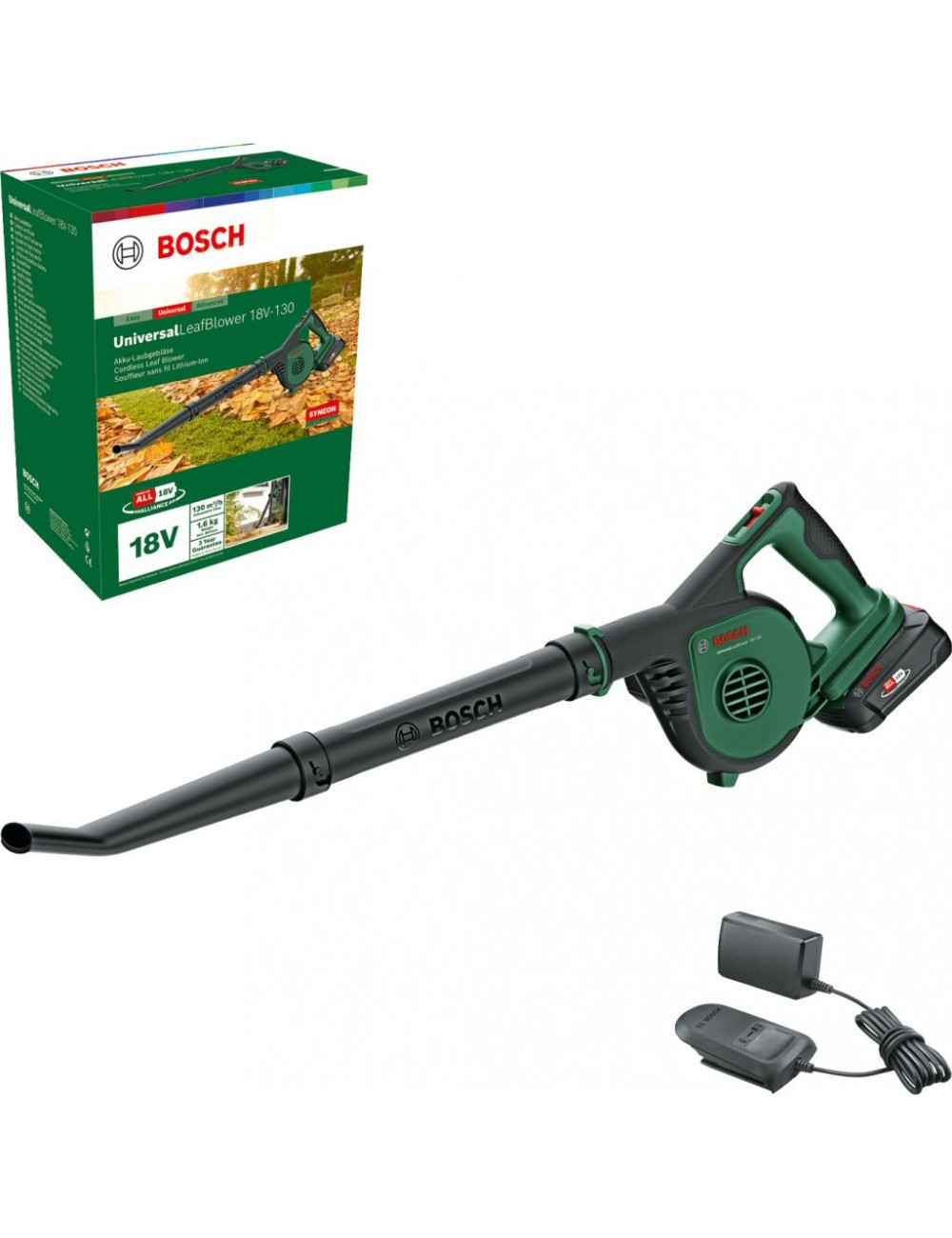 BOSCH DMUCHAWA DO LIŚCI UNIVERSAL LEAF BLOWER 18V-130 1x2,5Ah
