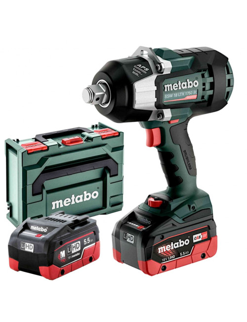 METABO KLUCZ UDAROWY SSW 18 LTX 1750 BL 2x5,5Ah LiHD 1750Nm METABOX