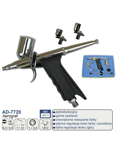 ADLER AEROGRAF PISTOLETOWY 0,5+0,3  AD-7720