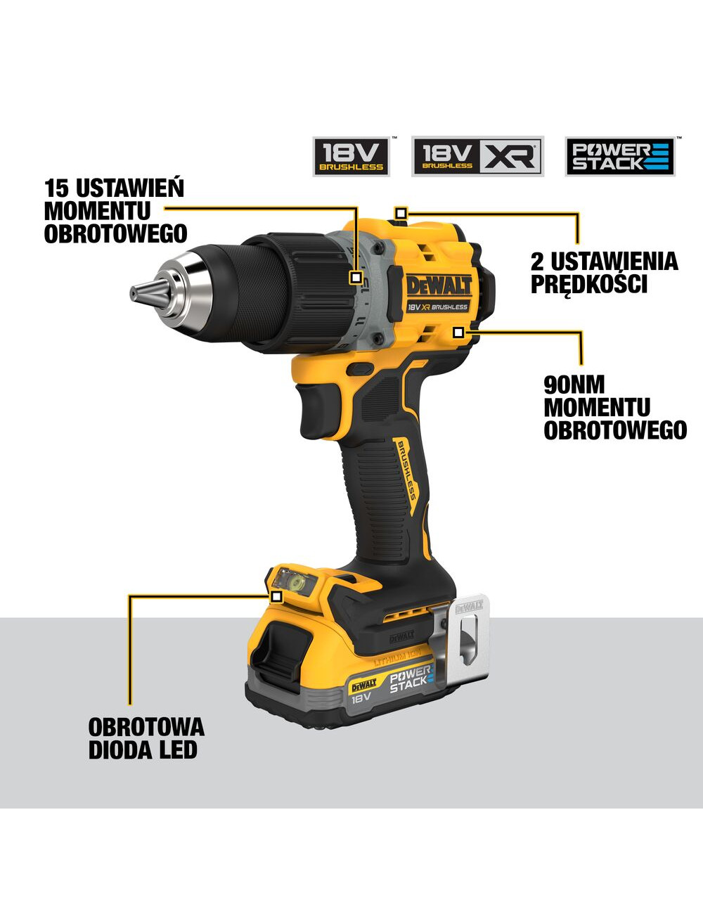 DEWALT ZESTAW COMBO 18V DCK2051H2T (DCD800+DCF850) 2x5,0Ah POWERSTACK TSTAK