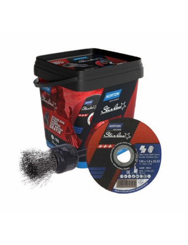 TARCZA DO PRZECINANIA NORTON STARLINE A60R 125x1.0x22.23  /100 sztuk +SZCZOTKA PĘDZELKOWA