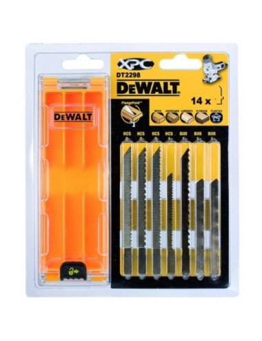 DEWALT BRZESZCZOT DO WYRZYNARKI MIX 14szt. DREWNO/LAMINAT/PCV