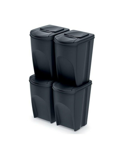 KEDEN KOSZ NA ŚMIECI SORTIBOX 35L SET 4 - CZARNY RECYKLING
