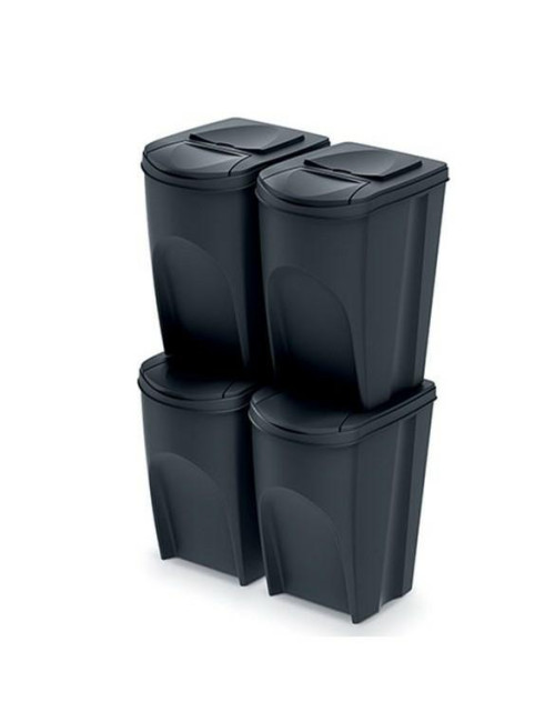 KEDEN KOSZ NA ŚMIECI SORTIBOX 35L SET 4 - CZARNY RECYKLING